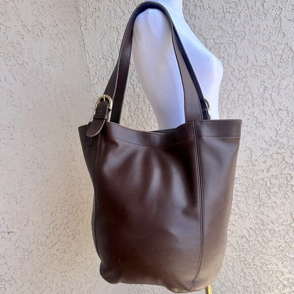 COACH Vintage Duffle Soho XL Vermillion in Dark Brown Leather Bag Purse 4082 CR - Picture 4 of 16